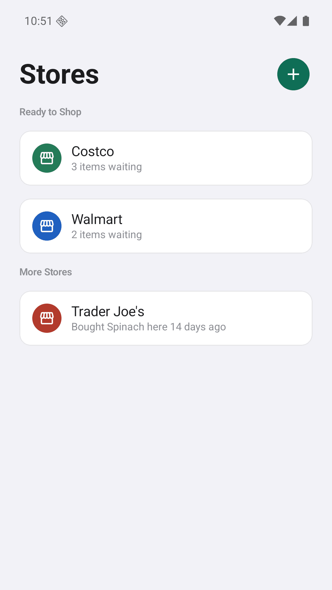 Stores screen in Nenapo for Android